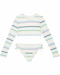 O'Neill Kids Swimwear Lowtide Long Sleeve Crop Top Set (Little Kids/Big Kids)