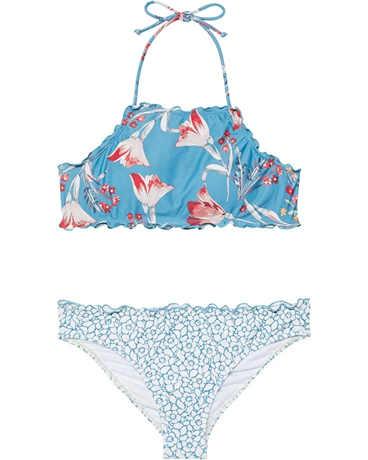 O'Neill Kids Swimwear Sylvie Floral Ruffle Edge High Neck Set (Little Kids/Big Kids) 3 O'Neill Kids Swimwear Sylvie Floral Ruffle Edge High Neck Set (Little Kids/Big Kids)